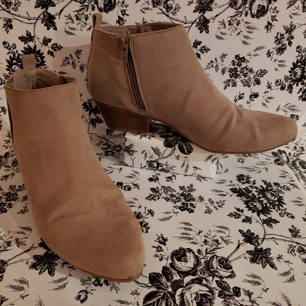 Taupe Suede Booties